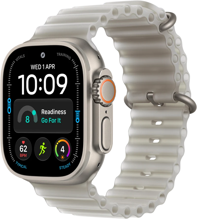 Apple Watch Ultra 4 GPS + Cellular 49mm Natural Titanium Case Translucent Grey Ocean Band