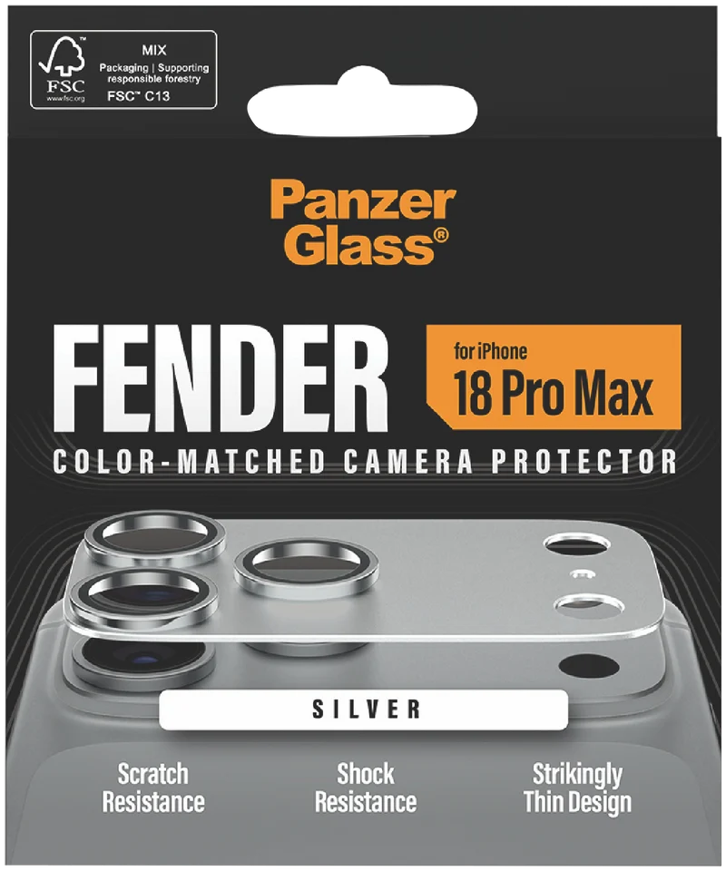 Panzer Glass Fender Camera Lens Protector iPhone 18 Pro Max Silver