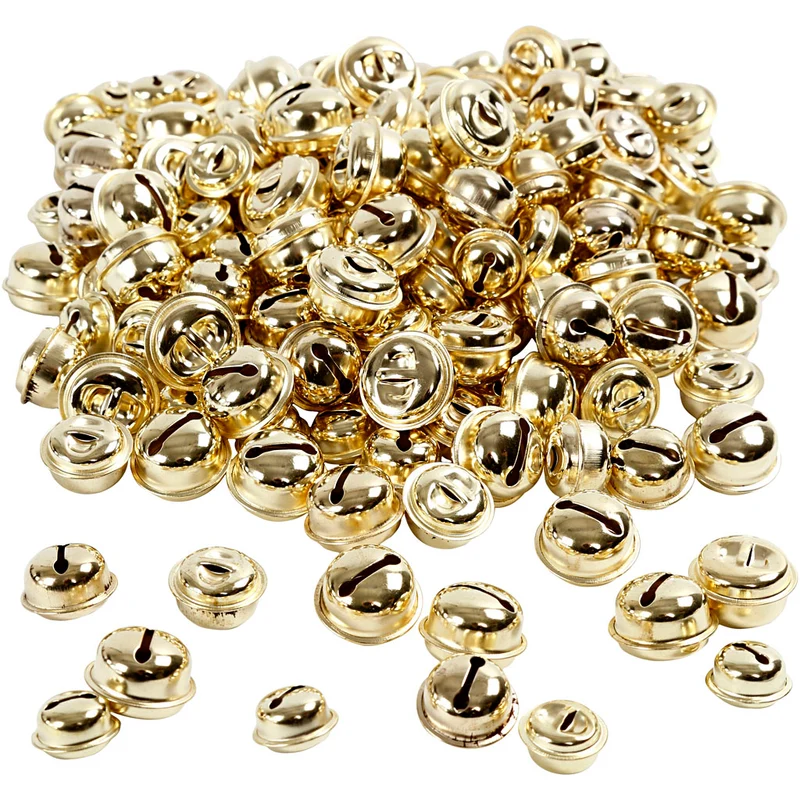 Bjällror, Dia. 13+15+17 mm, guld, 220 mix./ 1 förp. [HOB-500121]