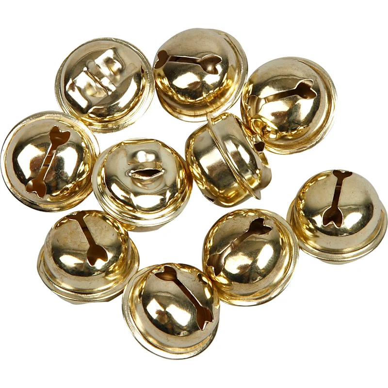 Bjällror, Dia. 13+15+17 mm, guld, 12 mix./ 1 förp. [HOB-500120]