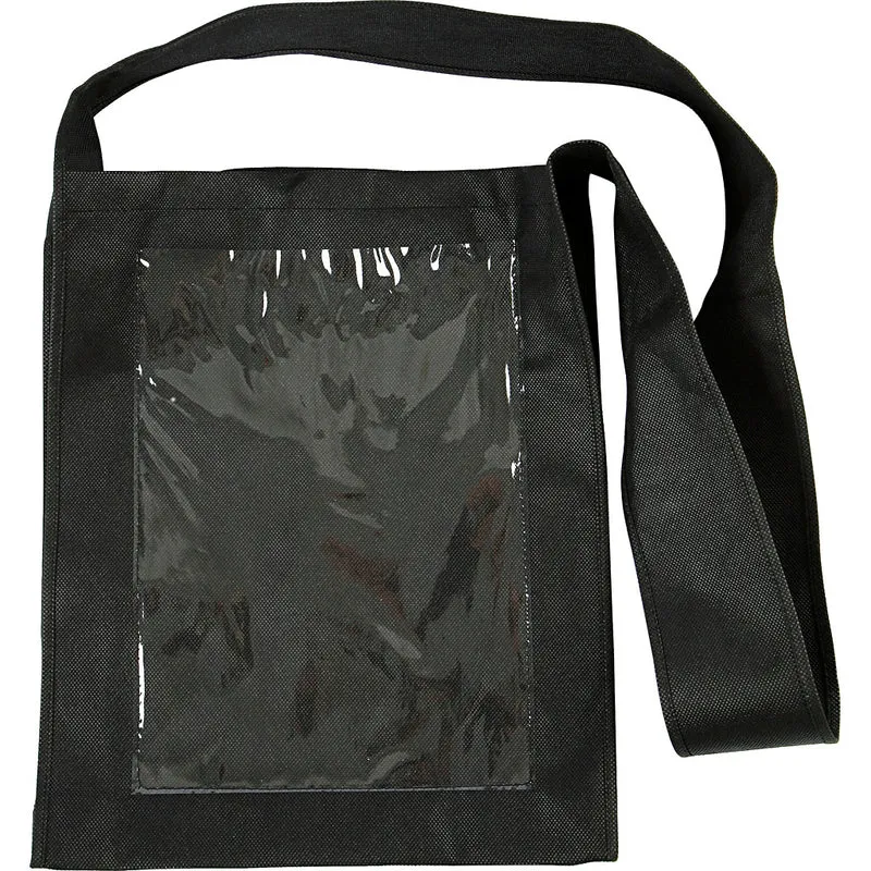 Väska med plastfront, stl. 40x34x8 cm, svart, 1 st. [HOB-49981]