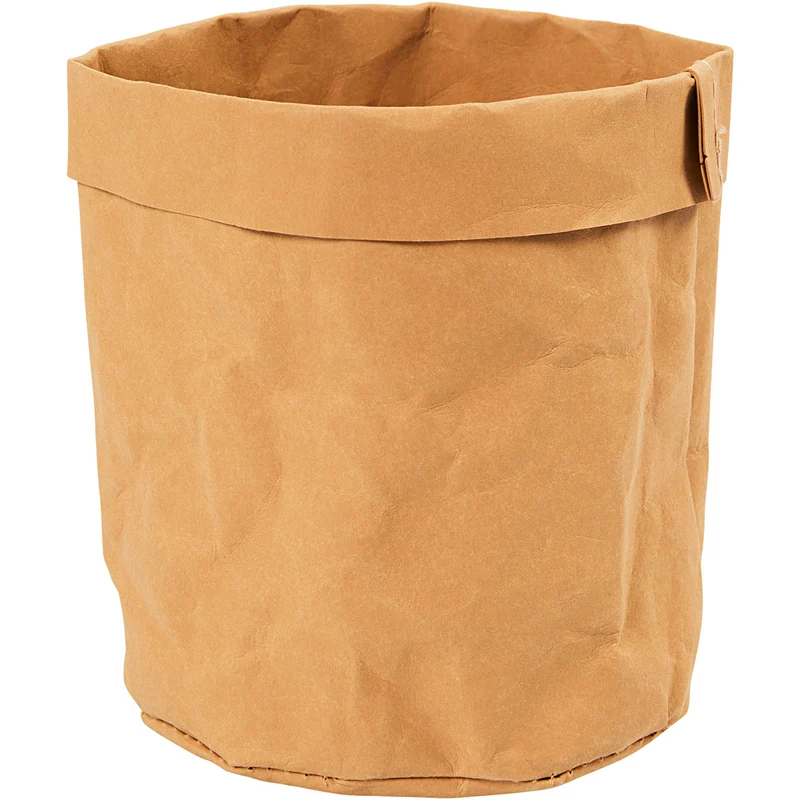 Förvaringspåse, H: 12 cm, Dia. 11 cm, 350 g, ljusbrun, 1 st. [HOB-49888]