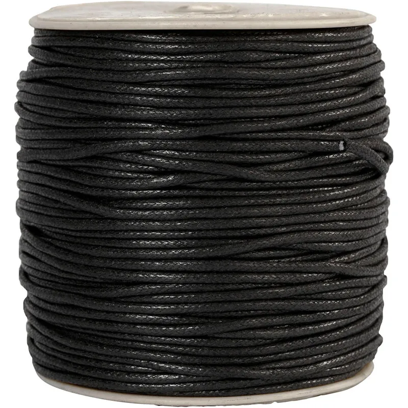 Bomullssnöre, tjocklek 2 mm, svart, 100 m/ 1 förp. [HOB-51524]