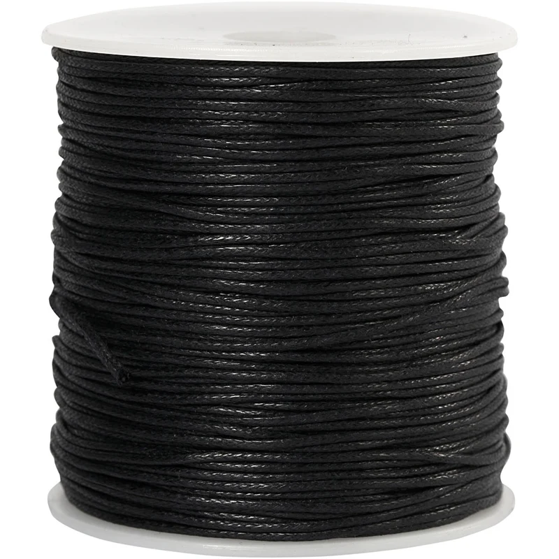Bomullssnöre, tjocklek 1 mm, svart, 100 m/ 1 förp. [HOB-51514]