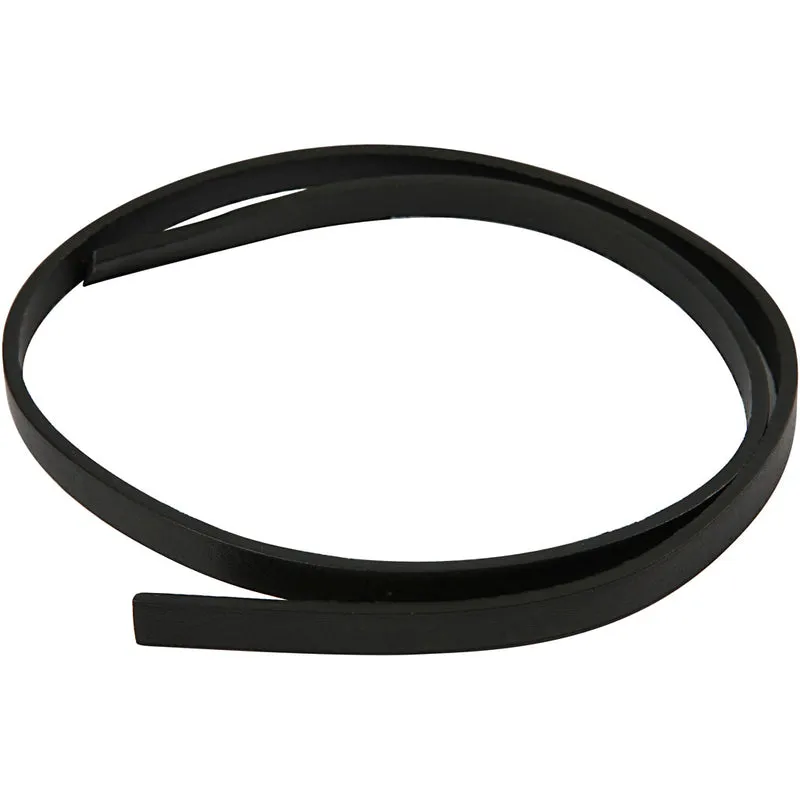 Imiterat Läderband, B: 10 mm, tjocklek 3 mm, svart, 1 m/ 1 förp. [HOB-51493]