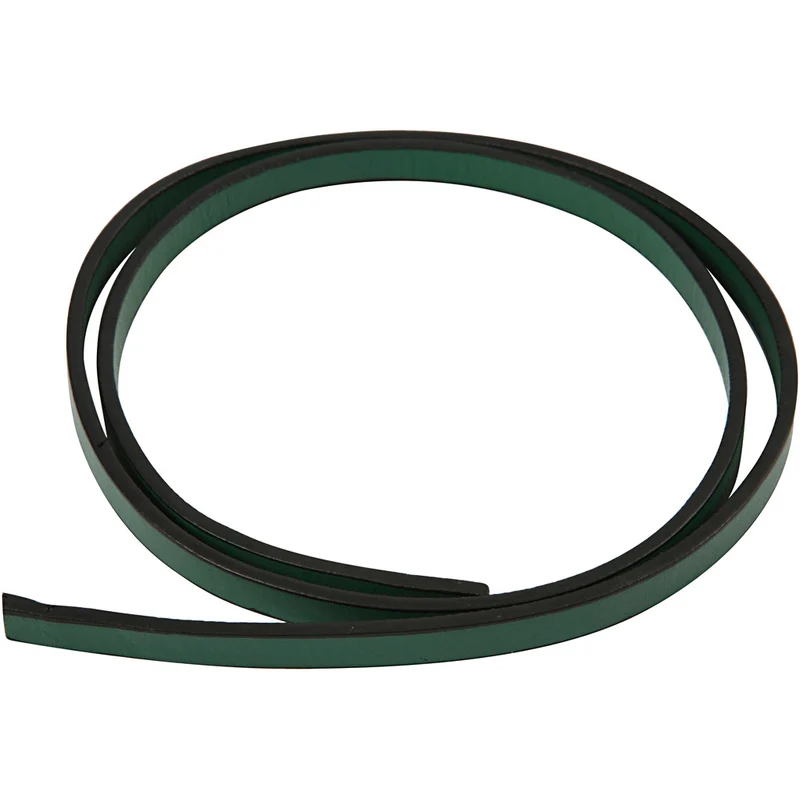 Imiterat Läderband, B: 10 mm, tjocklek 3 mm, grön, 1 m/ 1 förp. [HOB-51489]