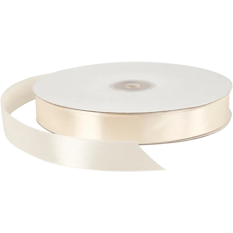 Satinband, B: 20 mm, råvit, 100 m/ 1 rl. [HOB-51368]