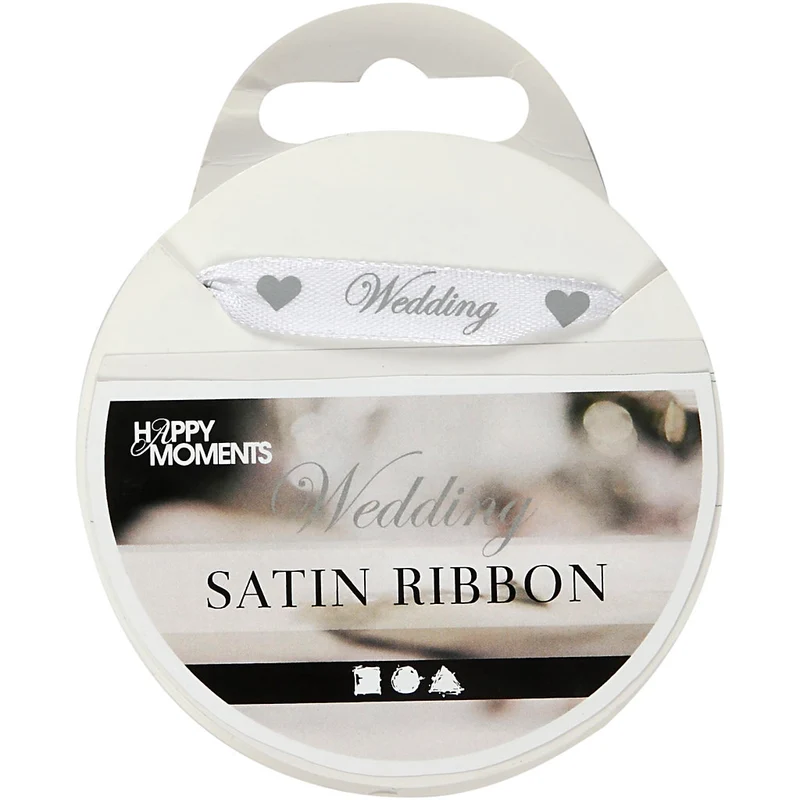 Satinband, B: 10 mm, vit, 8 m/ 1 rl. [HOB-513501]