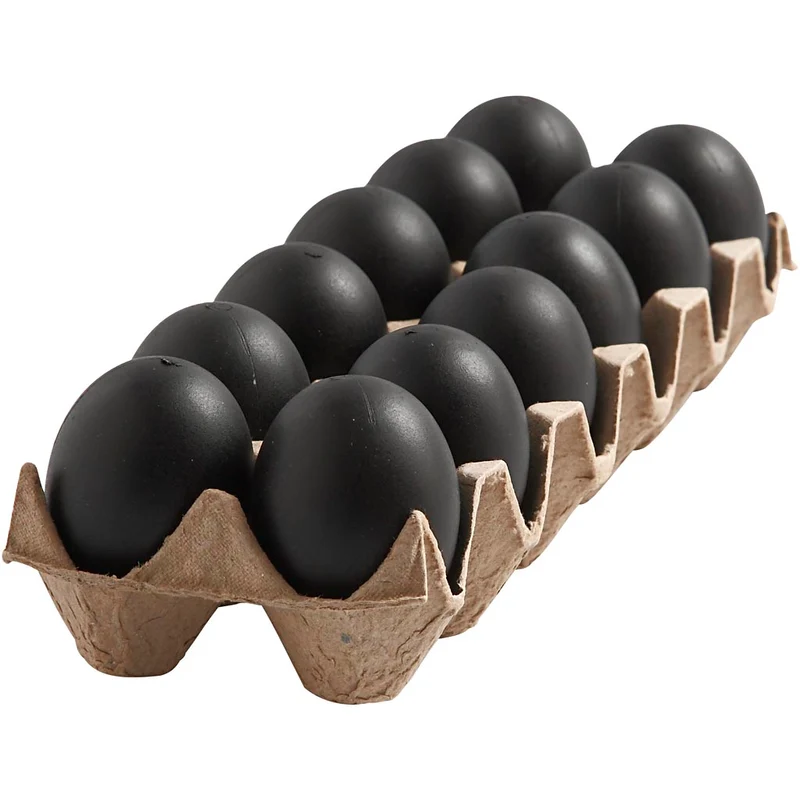 Ägg, H: 6 cm, svart, 12 st./ 1 förp. [HOB-51025]