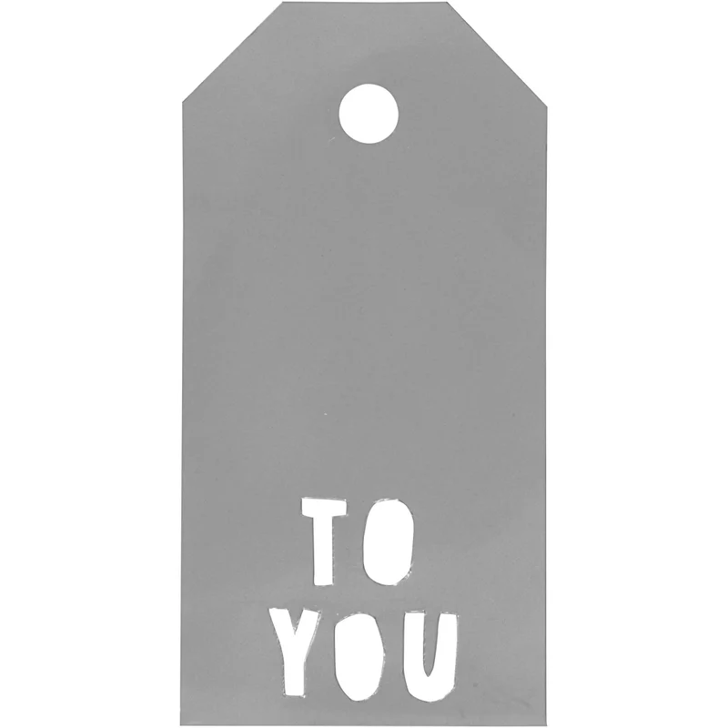 Manillamärken, TO YOU, stl. 5x10 cm, 300 g, silver, 15 st./ 1 förp. [HOB-50987]