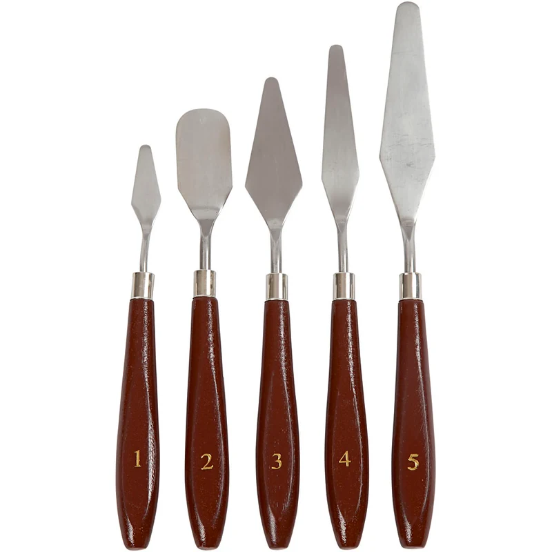 Målarknivar, L: 17-23 cm, B: 1,5-2,5 cm, 5 st./ 1 förp. [HOB-10314]