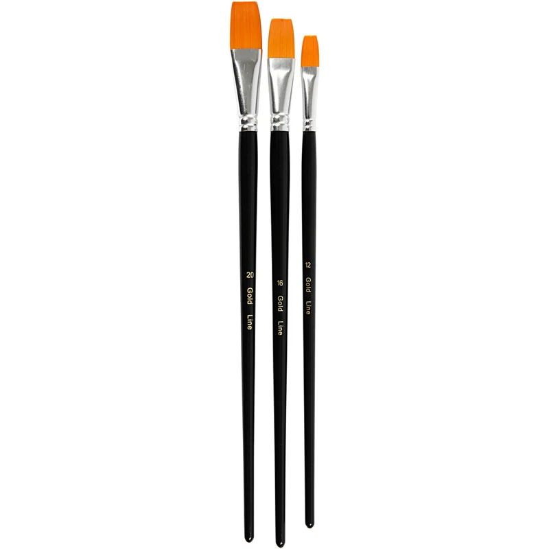 Gold Line-penslar, nr. 12+16+20, L: 30-33 cm, B: 12-20 mm, platta, 3 st./ 1 förp. [HOB-100276]