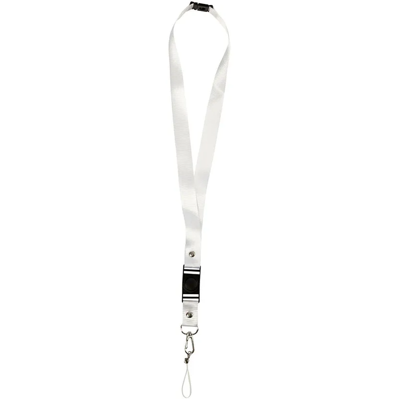 Nyckelband, L: 53 cm, B: 2 cm, vit, 5 st./ 1 förp. [HOB-47401]