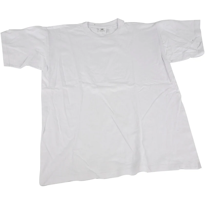 T-shirts, B: 55 cm, stl. large, rund hals, 145 g, vit, 1 st. [HOB-47214]