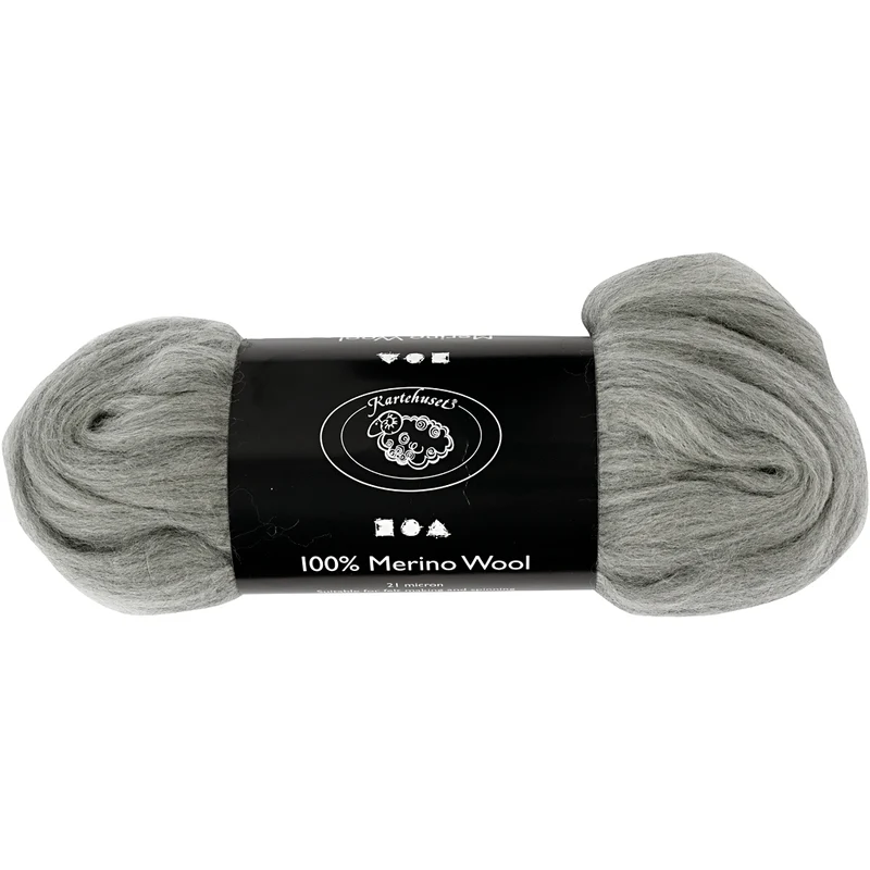 Merinoull, tjocklek 21 my, grå, 100 g/ 1 förp. [HOB-46084]