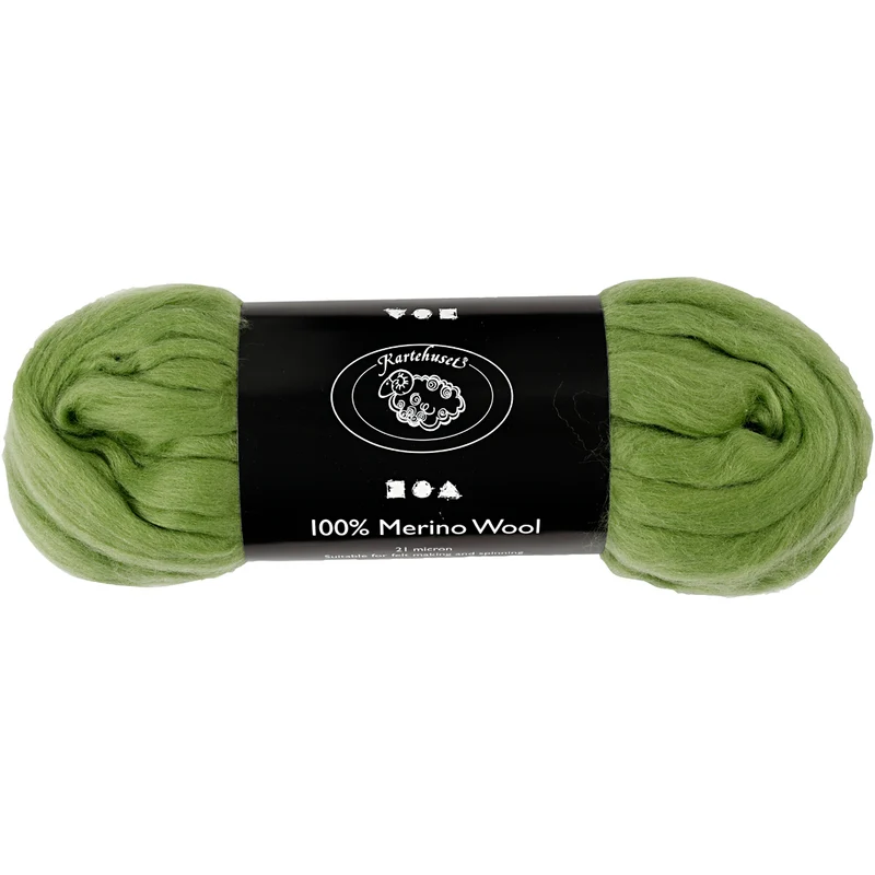 Merinoull, tjocklek 21 my, kaktus, 100 g/ 1 förp. [HOB-46071]