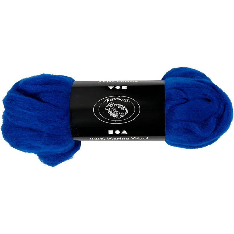 Merinoull, tjocklek 21 my, kungsblå, 100 g/ 1 förp. [HOB-46056]