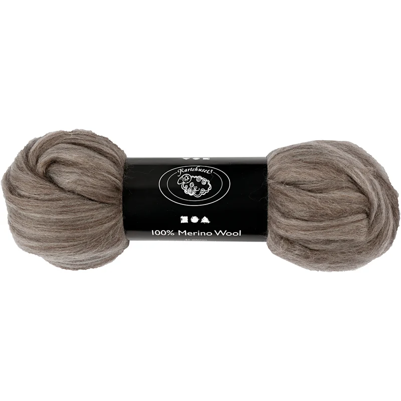 Merinoull, tjocklek 21 my, naturgrå, 100 g/ 1 förp. [HOB-46051]