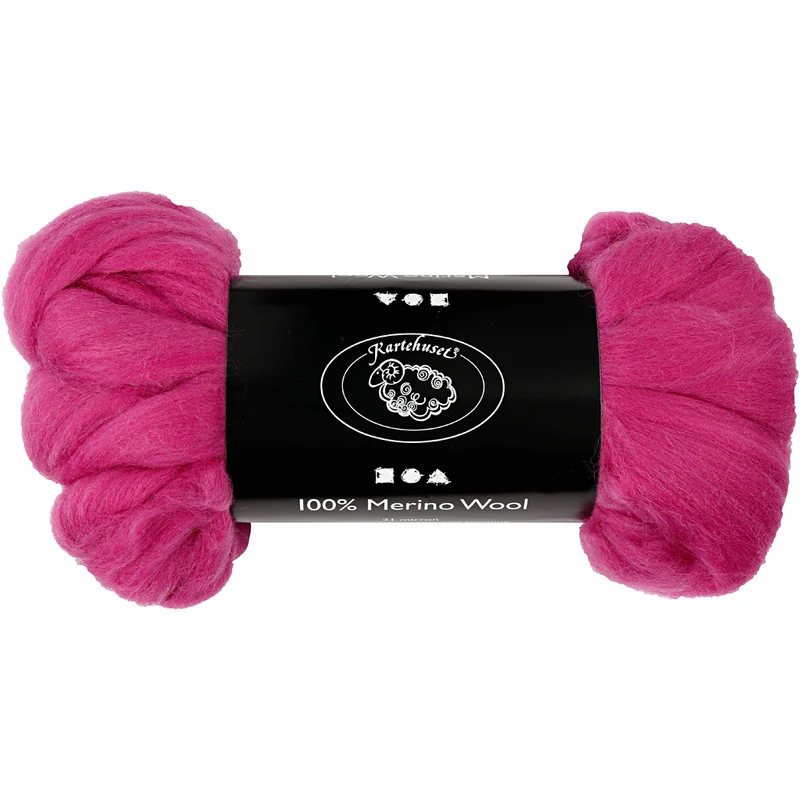 Merinoull, tjocklek 21 my, rödviolett, 100 g/ 1 förp. [HOB-46047]