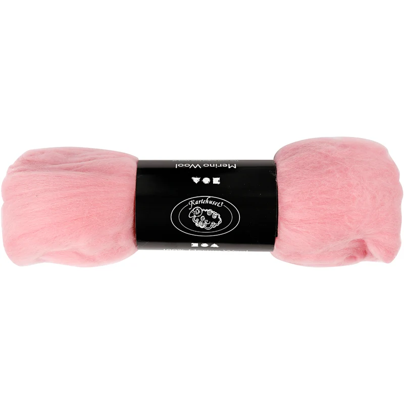 Merinoull, tjocklek 21 my, ljusröd, 100 g/ 1 förp. [HOB-46046]