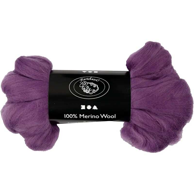 Merinoull, tjocklek 21 my, violet, 100 g/ 1 förp. [HOB-46042]