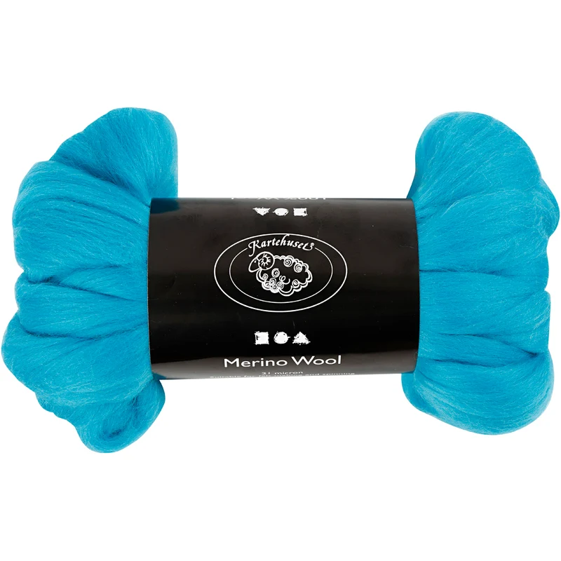 Merinoull, tjocklek 21 my, turkos, 100 g/ 1 förp. [HOB-46033]