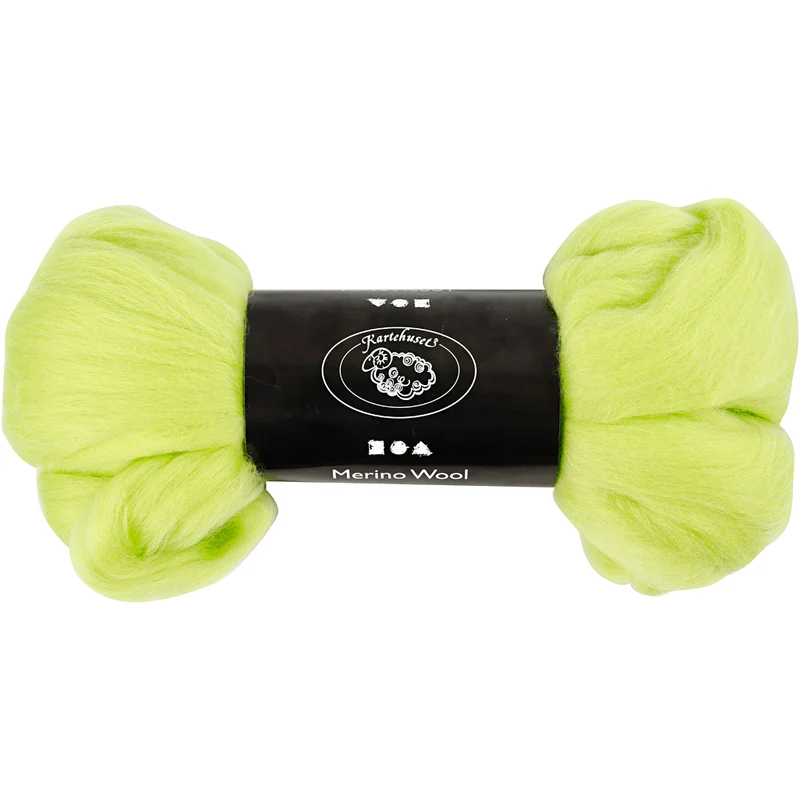 Merinoull, tjocklek 21 my, limegrön, 100 g/ 1 förp. [HOB-46031]