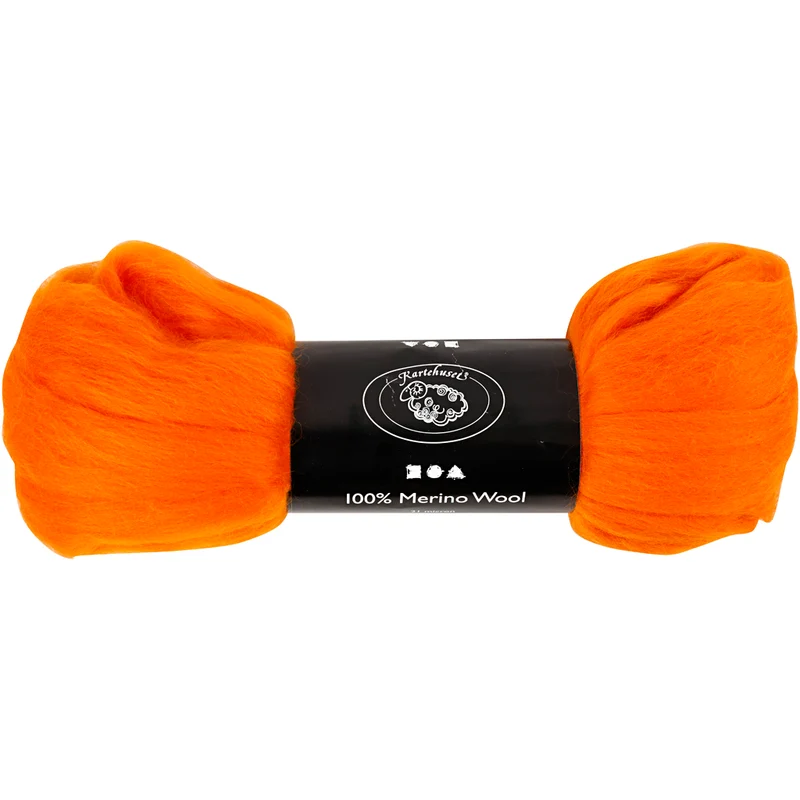 Merinoull, tjocklek 21 my, orange, 100 g/ 1 förp. [HOB-46018]