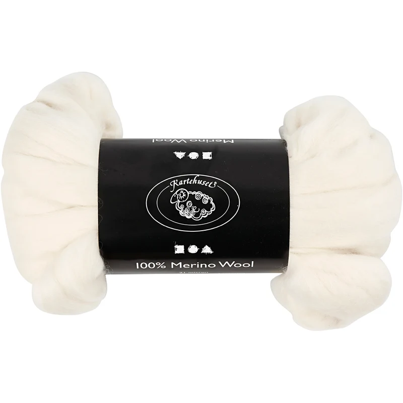 Merinoull, tjocklek 21 my, råvit, 100 g/ 1 förp. [HOB-46010]