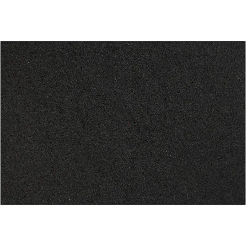 Hobbyfilt, ark 42x60 cm, tjocklek 3 mm, svart, 1 ark [HOB-45241]