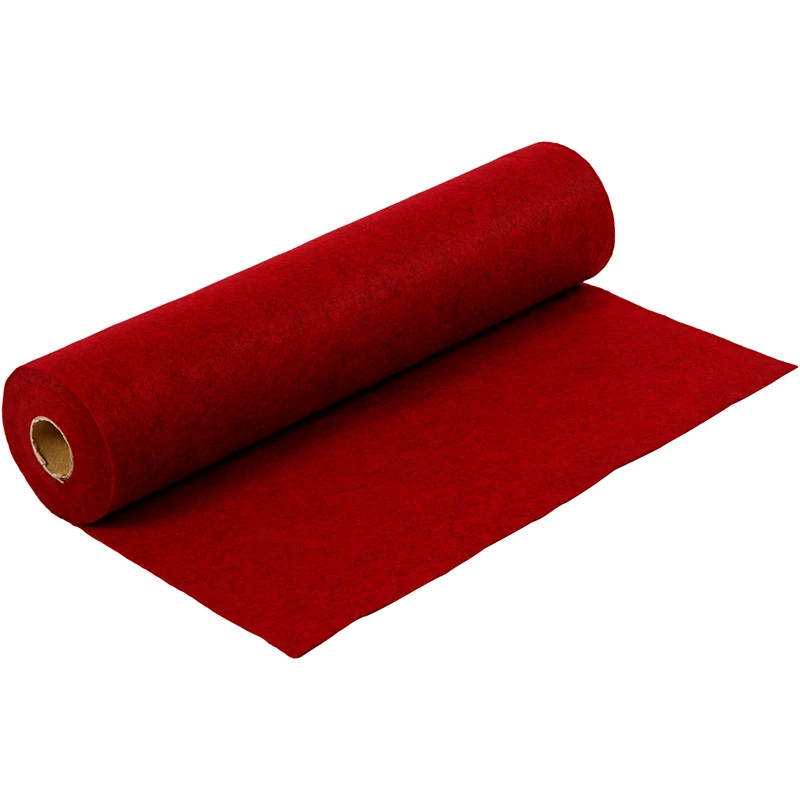 Hobbyfilt, B: 45 cm, tjocklek 1,5-2 mm, Melerad, 180-200 g, röd, 5 m/ 1 rl. [HOB-45040]