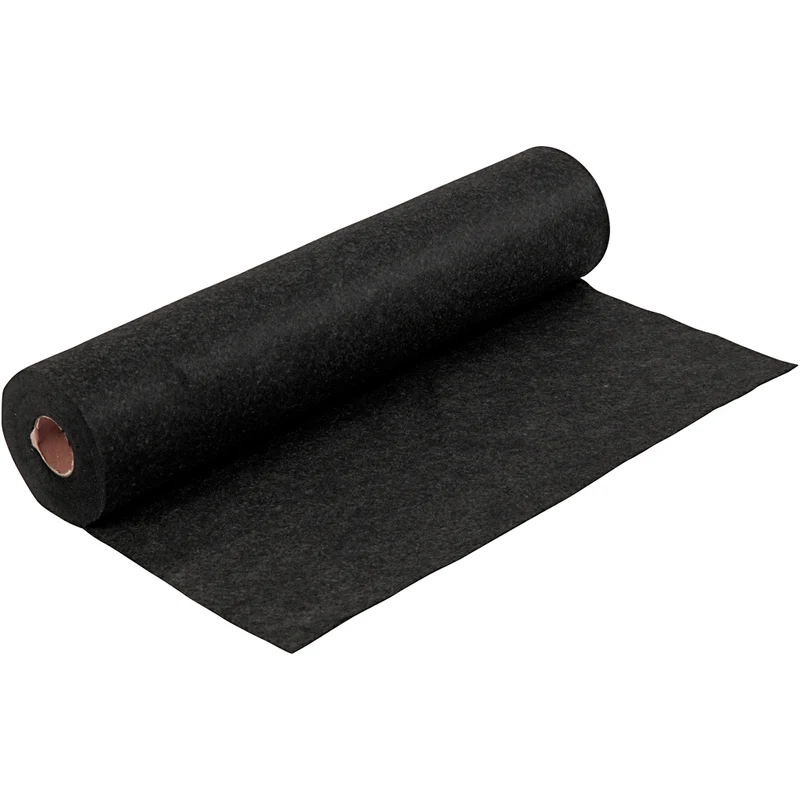 Hobbyfilt, B: 45 cm, tjocklek 1,5-2 mm, Melerad, 180-200 g, svart, 5 m/ 1 rl. [HOB-45038]
