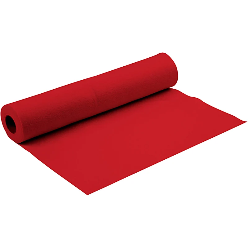 Hobbyfilt, B: 90 cm, tjocklek 1,5-2 mm, röd, 5 m/ 1 rl. [HOB-45027]