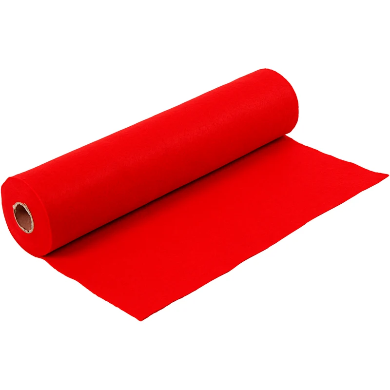 Hobbyfilt, B: 45 cm, tjocklek 1,5-2 mm, 180-200 g, röd, 5 m/ 1 rl. [HOB-45012]