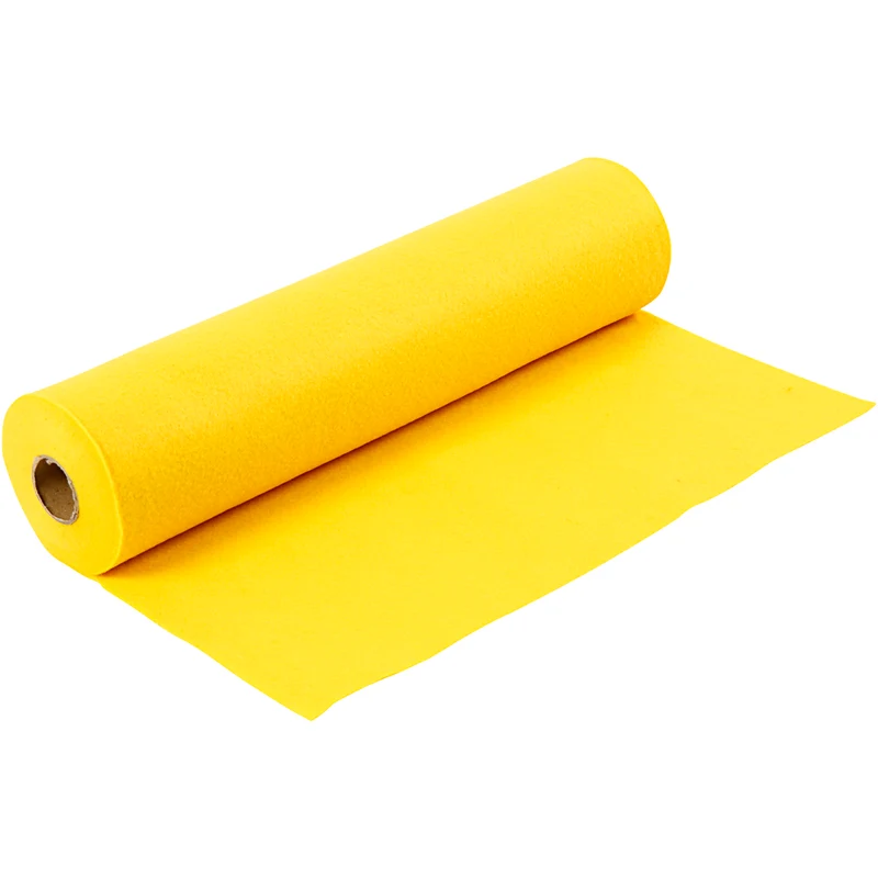 Hobbyfilt, B: 45 cm, tjocklek 1,5-2 mm, 180-200 g, gul, 5 m/ 1 rl. [HOB-45004]