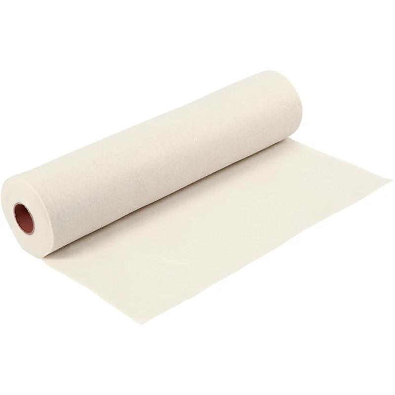 Hobbyfilt, B: 45 cm, tjocklek 1,5-2 mm, 180-200 g, råvit, 5 m/ 1 rl. [HOB-45003]