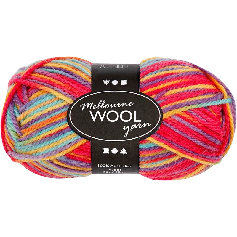 Melbourne ullgarn, L: 92 M, multicolour, 50 g/ 1 nystan [HOB-44796]