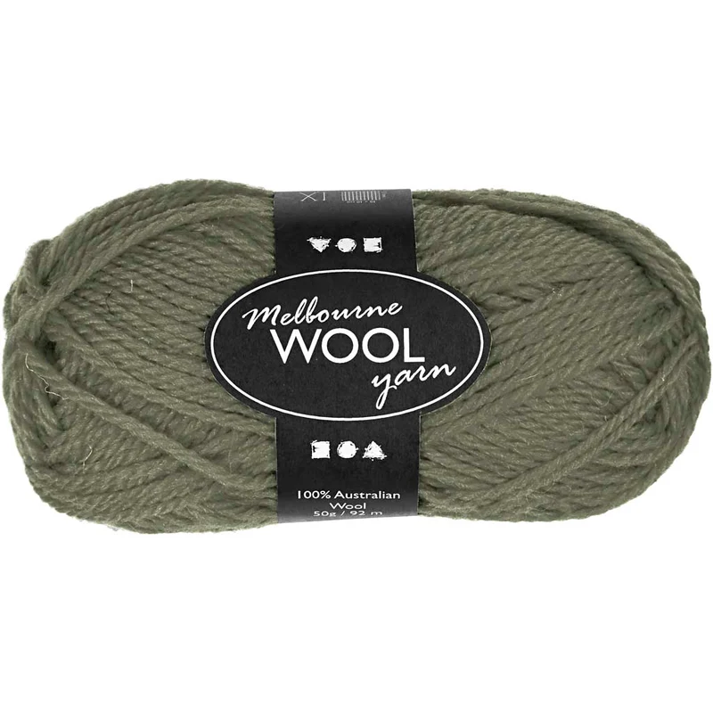 Melbourne ullgarn, L: 92 M, mörkgrön, 50 g/ 1 nystan [HOB-44785]