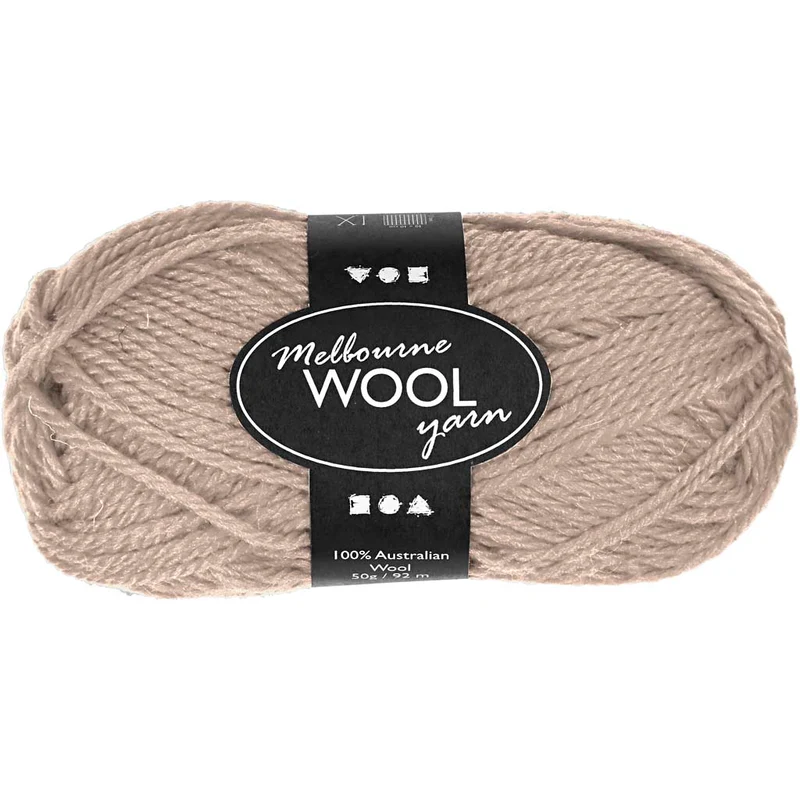 Melbourne ullgarn, L: 92 M, beige, 50 g/ 1 nystan [HOB-44712]