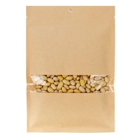 Kraftpåsar Komposterbar 10,2x15,2cm med Fönster och förseglingsbart (100 st) [KHS46W]
