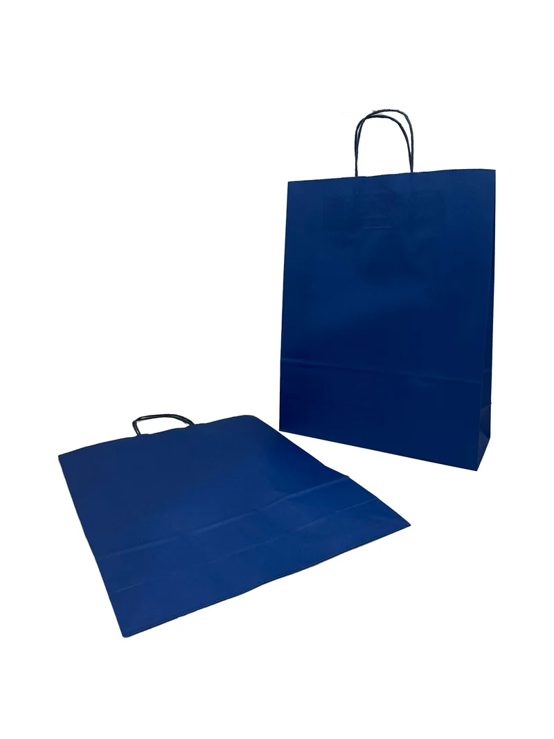 Papperskassar Mörkblå 32+12x41cm Kraft Papper 100 gram (50 st) [PAM3241DKBL]