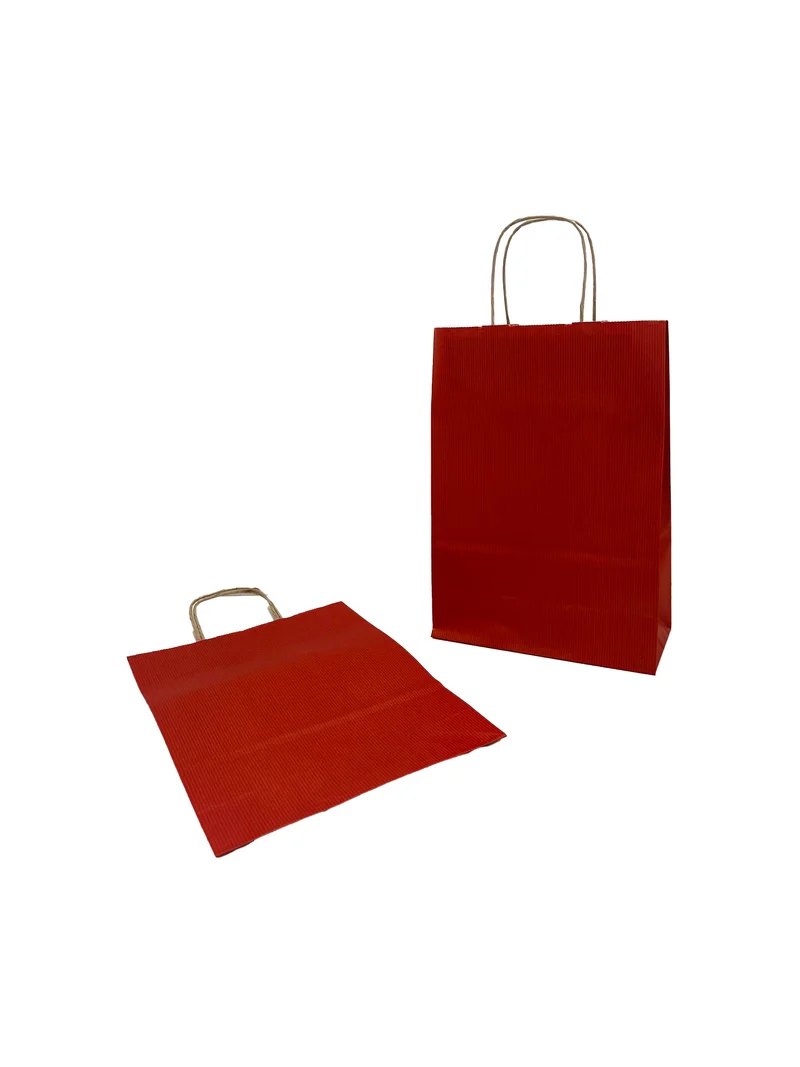 Papperskassar Mörkröd 22+10x31cm Kraft Papper 90 gram (50 st) [PAM2231DKR]