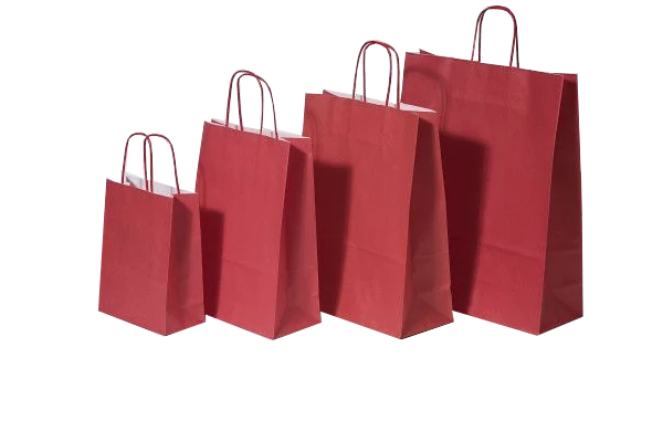 Papperskassar Röd 32+12x41cm Kraft Papper 100 gram (50 st) [PAM3241R]