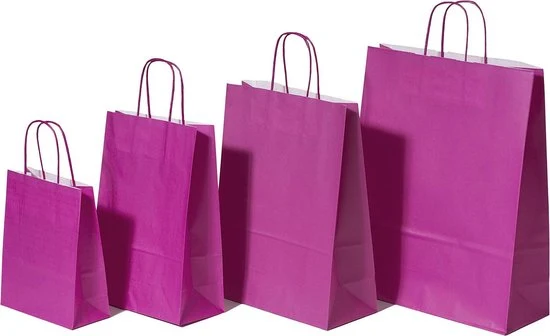 Papperskassar Rosa 32+12x41cm Kraft Papper 100 gram (50 st) [PAM3241P]