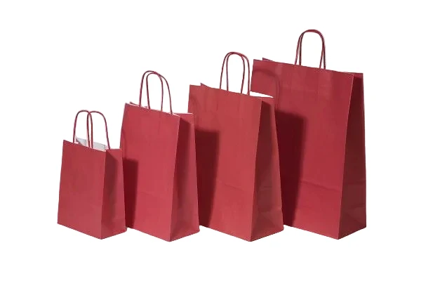 Papperskassar Röd 26+12x35cm Kraft Papper 90 gram (50 st) [PAM2635R]