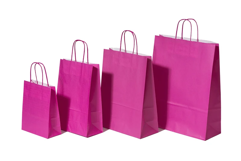 Papperskassar Rosa 18+8x22cm Kraft Papper 90 gram (50 st) [PAM1822P]