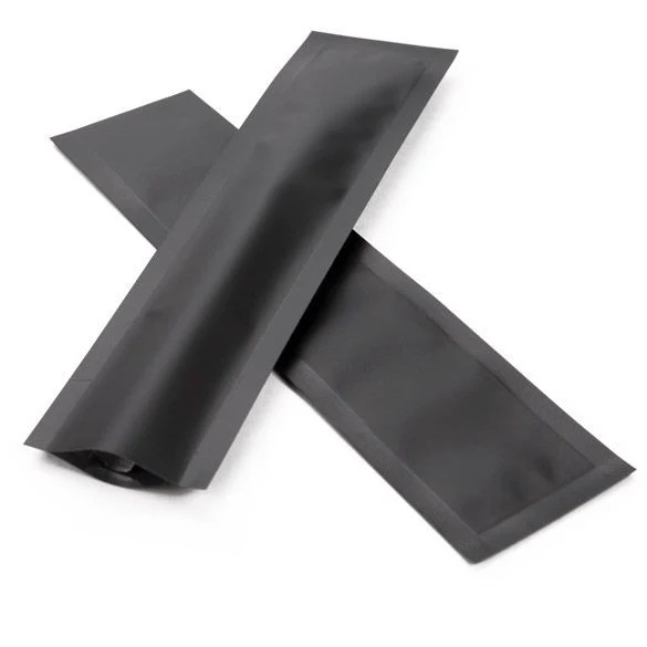 Plastpåsar Matt Svart 3,8x15,2cm Förslutbar permanent stängning (100 st) [CRB6B]
