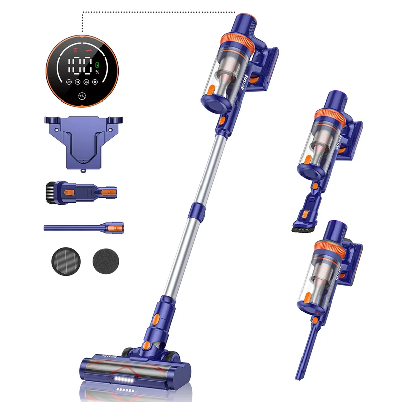 BUTURE 450W Cordless Vacuum Cleaner – 38Kpa Suction, 1.2L Dust Cup, Removable Battery