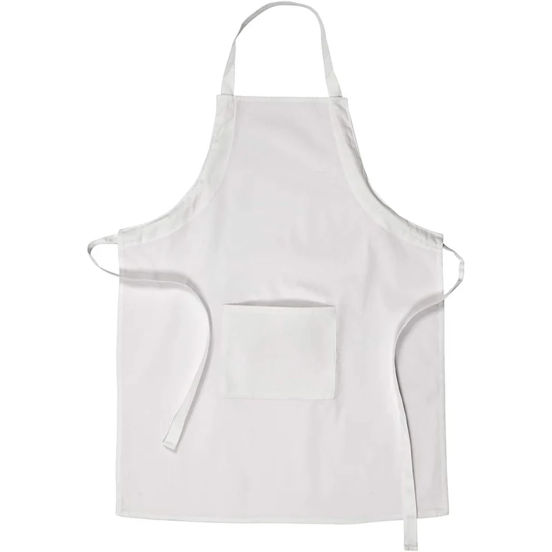 Förkläde, L: 84 cm, B: 65 cm, stl. M-XL cm, 210 g, vit, 1 st. [HOB-444640]