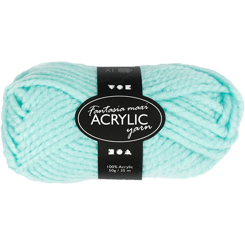 Fantasia Akrylgarn, L: 35 M, Maxi, mintgrön, 50 g/ 1 nystan [HOB-421877]
